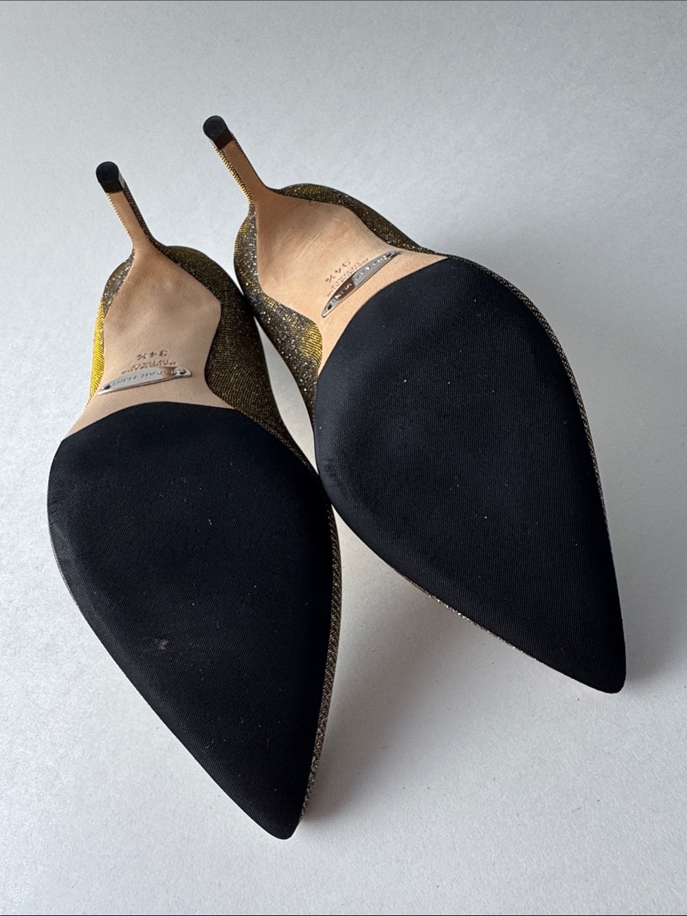 BRAND NEW - Sarah Flint Perfect Pump 85 in Gunmetal Lame. Pointed-Toe Pumps. - Picture 8 of 16
